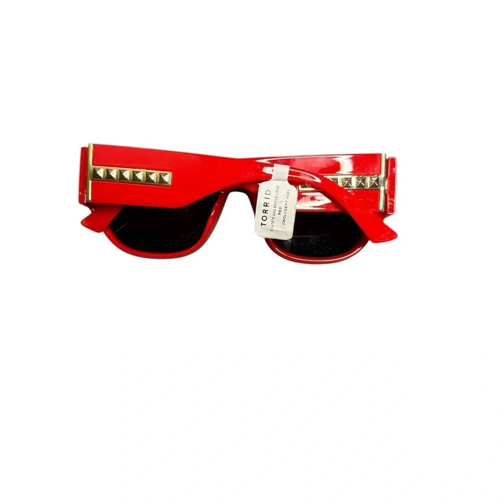 Torrid Red S Cateye ANG Smoke Sunglasses with Gold Accents